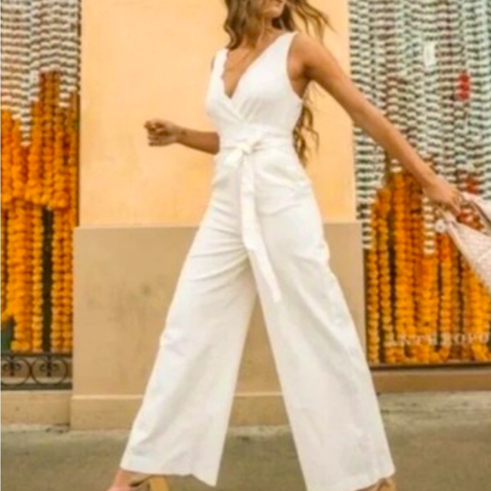 Anthropologie - Elegant White Jumpsuit - Picture 2 of 11
